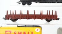 Lima/KD/Mehano/Röwa H0 Konvolut 3 Kessekwagen "Shell, Aral", Rungenwagen, Transportwagen für Sattelauflieger DB (unvollständig)