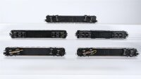 Märklin H0 Konvolut Packwagen 4-achsig grün, Personenwagen 1./2.Kl. grün, Personenwagen 2.Kl. grün, 2 Abteilwagen "TEE" 1.Kl. beleuchtet beige/rot DB (ungetestet)