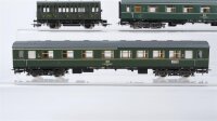 Piko H0 Konvolut 2 Abteilwagen 1.Kl. 4-achsig grün, 2 Abteilwagen 2.Kl. grün, Personenwagen grün DR/SNCF