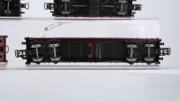 Märklin/Bramos/Sachsenmodelle H0 Konvolut Rolldachwagen, Schwerlastflachwagen mit 2 LKW, Niederbordwagen 2-achsig, Niederbordwagen 4-achsig, Kranwagen, DB
