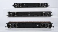 Rivarossi H0 Konvolut Postwagen grau, Packwagen grün, Abteilwagen 1.Kl. braun FS/DB