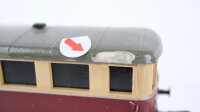 Unbekannt H0 Konvolut Schienenbus-Beiwagen beige/rot, 2 Packwagen, 1 Peresonenwagen rot, DB/DR