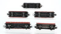Märklin H0 Konvolut Hochbordwagen braun, Hochbordwagen grau, Hochbordwagen mit Bremserhaus 2 Niederbordwagen DB/RN