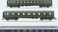 Liliput H0 Konvolut Abteilwagen "11 034" 1.Kl. grün, Abteilwagen "16 244" 3.Kl. grün, Abteilwagen 2.Kl. blau, DR/DB