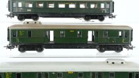 Märklin H0 Konvolut Personenwagen "346/1" mit Zugschliss, 2 Packwagen "346/4" Nebenbahn (ungetestet)