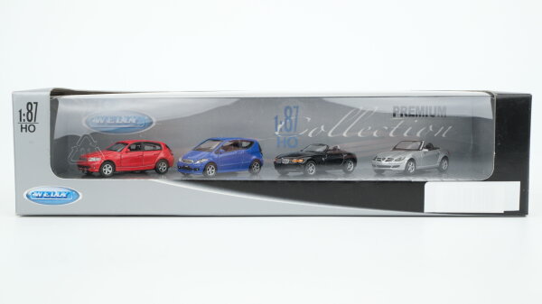 Welly H0 Fahrzeug-Set Premium Collection (BMW, Mercedes-Benz)