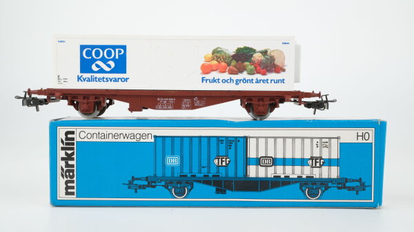 Märklin H0 4673 Behälter-Tragwagen (Containerwagen)  Lgjs der SJ
