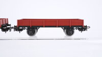 Märklin H0 Konvolut 2 Niederbordwagen 2 achsig, 1 Niederbodwagen 4 achsig DB u. a.
