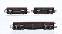 Märklin H0 Konvolut 2 Niederbordwagen 2 achsig, 1 Niederbodwagen 4 achsig DB u. a.