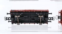 Roco H0 Konvolut Güterwagen Rungenwagen mit Holzladung, Niederbordwagen, Hochbordwagen mit Holzladung DB