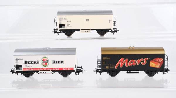 Märklin H0 Konvolut Güterwagen Kühlwagen „Mars, Becks Bier, weiß“ DB
