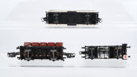 Unbekannt H0 Konvolut 1 Kühlwagen Patrizier Pils, 1 Kesselwagen Esso, 1 Selbstentladewagen 2 achsig DB
