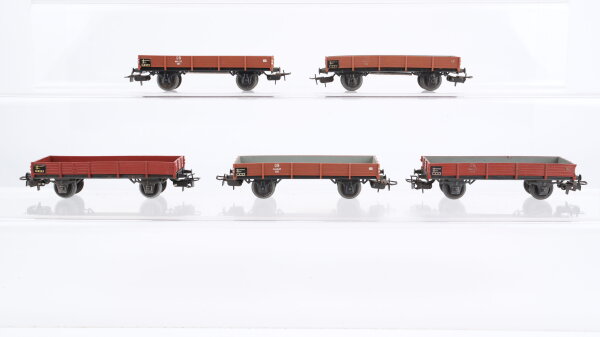 Märklin H0 Konvolut 5 Niederbordwagen 2-achisg DB