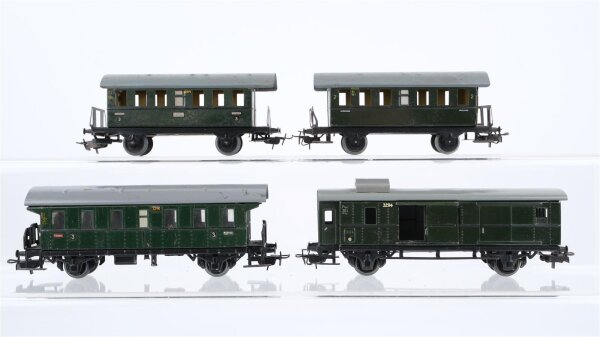 Märklin H0 Konvolut 2 Personenwagen 3. Kl., Personenwagen 2. Kl., Gepäckwagen Landesbahn
