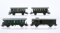 Märklin H0 Konvolut 2 Personenwagen 3. Kl., Personenwagen 2. Kl., Gepäckwagen Landesbahn