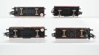 Lima H0 Konvolut 2 Niederbordwagen mir Bremserhaus (Thyssenrohr, Holzladung), Hochbordwagen mit Kohleladung, Niederbordwagen FS Italia/u.a. (Kupplungen fehlen z.T.)