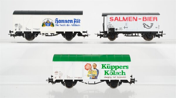 Liliput H0 Konvolut 3 Bierwagen (Küppers Kölsch, Hannen Alt, Salmen-Bier) DB/SBB-CFF