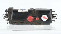 Märklin H0 Konvolut 3 Kesselwagen (Esso, Aral, Bahn-Feuerwehr), Weinfasswagen (Bordeaux) DB u.a. (Abnutzung, Kupplung fehlt)