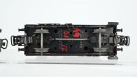 Märklin H0 Konvolut 3 Kesselwagen (Esso, Aral, Bahn-Feuerwehr), Weinfasswagen (Bordeaux) DB u.a. (Abnutzung, Kupplung fehlt)