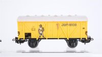 Märklin H0 Konvolut 2 geschlossene Güterwagen mit Schiebedach, Niederbordwagen, Hochbordwagen Märklin, geschlossener Güterwagen Jamaica DB/u.a. (Kupplung fehlt)