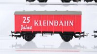 Klein Modellbahn H0 Konvolut 2 Behältertragwagen (Von Haus zu Haus), Tankwagen (Shell), gedeckter Güterwagen (25 Jahre Kleinbahn) (Abbrüche)