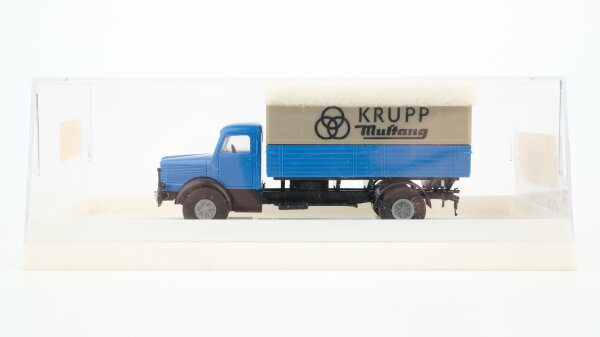 Brekina H0 7700 Krupp Mustang Pritsche Plane blau-grau