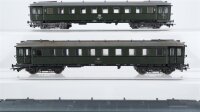 Liliput H0 Konvolut 3 Personenwagen 2. Klasse, 2 Packwagen 4 achsig DB (Puffer fehlen teilweise)