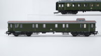 Unbekannt H0 Konvolut 3 Personenwagen 2. Klasse, 2 Packwagen 4 achsig DB (Puffer fehlen teilweise)