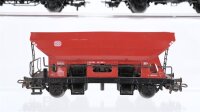 Märklin H0 Konvolut 1 offener Güterwagen mit Schüttgutladung, 1 offener Selbstentladewagen, 1 Schiebedachwagen, 2 achsig DB