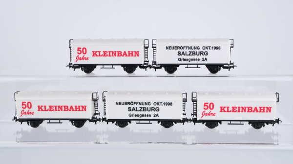 Klein Modellbahn H0 Konvolut 5 Güterwagen 2 achsig  (50 Jahre Kleinbahn)