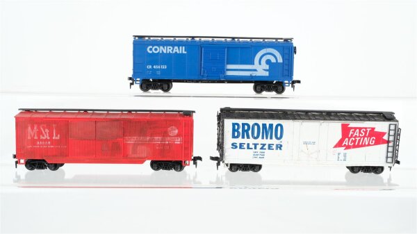 Roco H0 Konvolut 3 US Güterwagen 4 achsig MStL/ Conrail/ u. a.