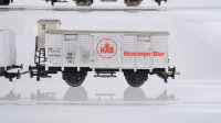 Unbekannt H0 Konvolut 4 Kühlwagen mit Bremserhaus 2 achsig (Ritter Bier/ Löwenbrau/ Henninger Bier/ Kaiser Friedrich Quelle) DB