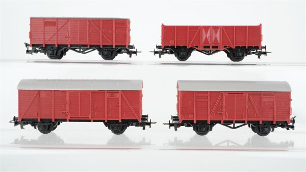 Roco H0 Konvolut 3 gedekte GÜterwagen, 1 offener Güterwagen, 2 achsig