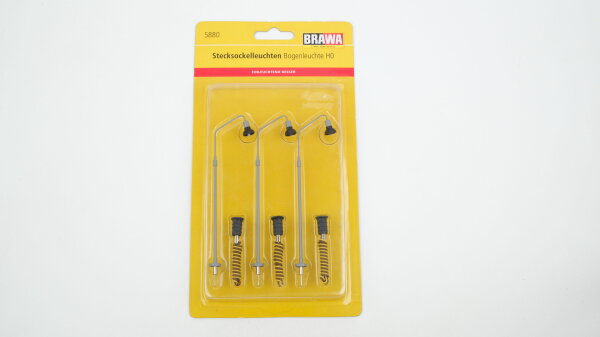 Brawa H0 5880 Set Stecksockelleuchten Bogenleuchte (3 Stück)