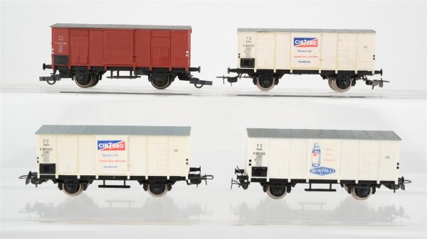 Piko H0  Konvolut 1 gedeckter Güterwagen, 3 Kühlwagen, 2 achsig F.S. Italia