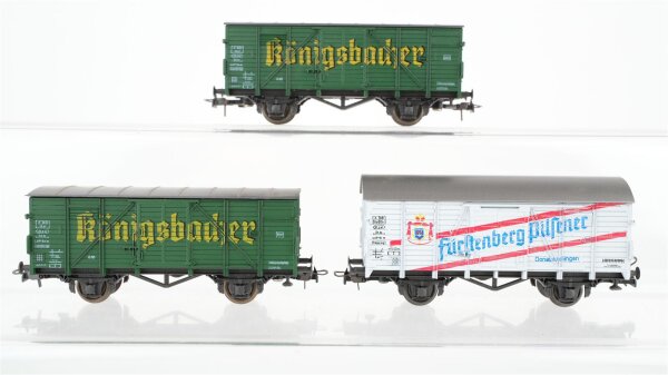 Roco H0 Konvolut 3 Kühlwagen 2 achsig Königbader/  Fürstenberg Pilsener