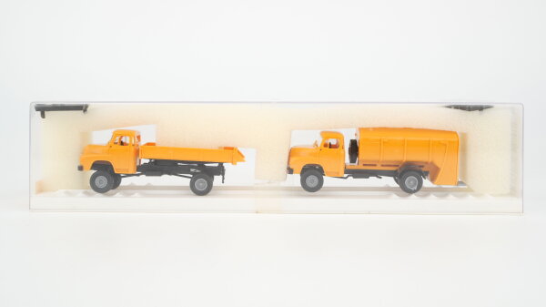 Brekina H0 9012 MAN LKW Pritsche/Kipper & Müllwagen Kommunal