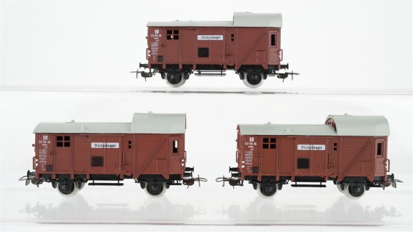 Piko H0 Konvolut  3 gedeckte Güterwagen 2 achsig (Stückgutwagen) DR