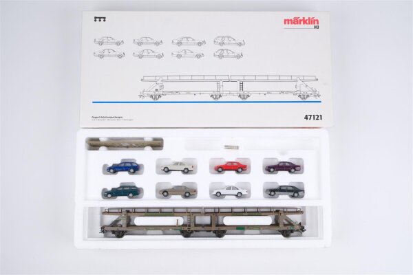 Märklin H0 47121 Autotransportwagen mit 8 Mercedes-Benz Fahrzeugen DB
