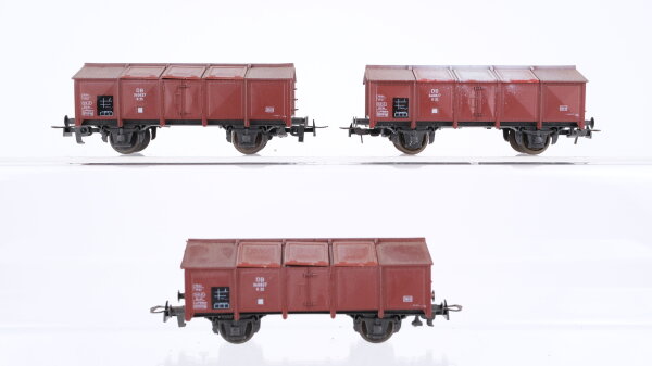 Roco H0 Konvolut 3 Klappdeckelwagen 2 achsig DB