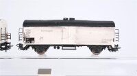 Märklin H0 Konvolut 3 Kühlwagen, 2 Kühlwagen mit Bremserhaus, 2 achsig DB/ u. a. (teilweise gealtert)