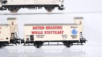 Märklin H0 Konvolut 3 Kühlwagen, 2 Kühlwagen mit Bremserhaus, 2 achsig DB/ u. a. (teilweise gealtert)