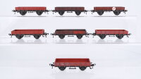 Fleischmann H0 Konvolut 7 Niederbordwagen 2 achsig DB...