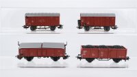 Märklin H0 Konvolut Hochbordwagen mit Kohleladung, 2 geschlossene Güterwagen, Schiebedachwagen DB