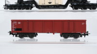 Märklin H0 Konvolut 2 Niederbordwagen, Hochbordwagen, Tiefladewagen mit Kiste "Bahia" DB
