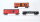 Bachmann H0 Konvolut 2 gedeckte Güterwagen, 1 offener Güterwagen mit Ladung, 4 achsig Santa Fe/ u. a. USA