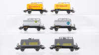 Märklin H0 Konvolut 6 Tankwagen (Shell, Aral, BP, Heizoel) DB