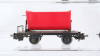 Märklin H0 Konvolut 2 Silowagen (Frankenzucker, Braunkohlestaub), 2 Kippmuldenwagen, Behältertragwagen DB u.a.