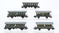 Märklin H0 Konvolut 5 Personenwagen 2. Kl. 2-achsig