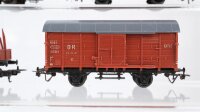 Unbekannt H0 Konvolut gedeckter Güterwagen 2-achisg, Klappdachwagen 2-achisg, Rungenwagen 4-achsig, Tiefladewagen 4-achisg DR u.a.